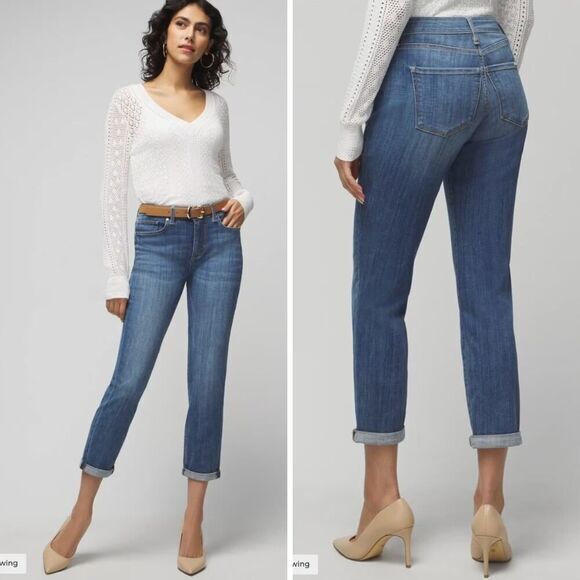 New! White House Black Market midrise girlfriend everyday soft jeans, size‎ 4 - Picture 1 of 15